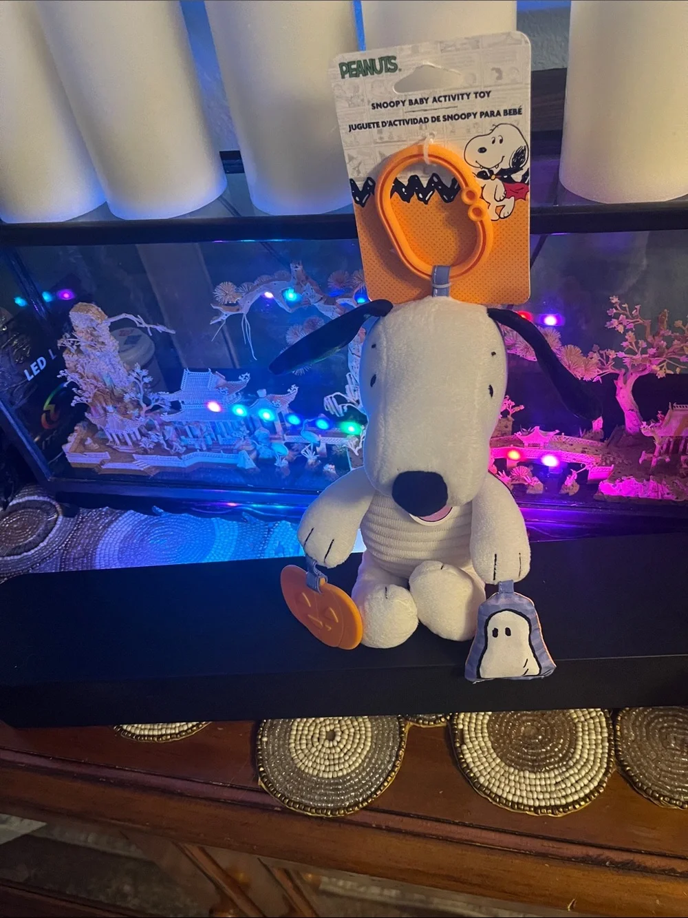 Peanuts Snoopy Halloween Plush Toy - White, Black, Orange